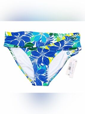 🆕 Bleu Rod Beattie Floral Foldover Bikini Bottom Size 12 Tropical Swim